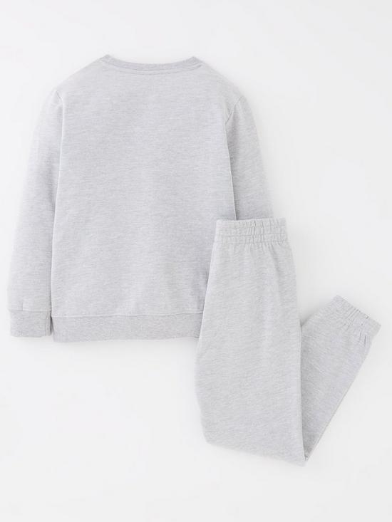 back image of minecraft-two-piece-back-print-sweat-tracksuit-grey-marl