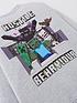  image of minecraft-two-piece-back-print-sweat-tracksuit-grey-marl