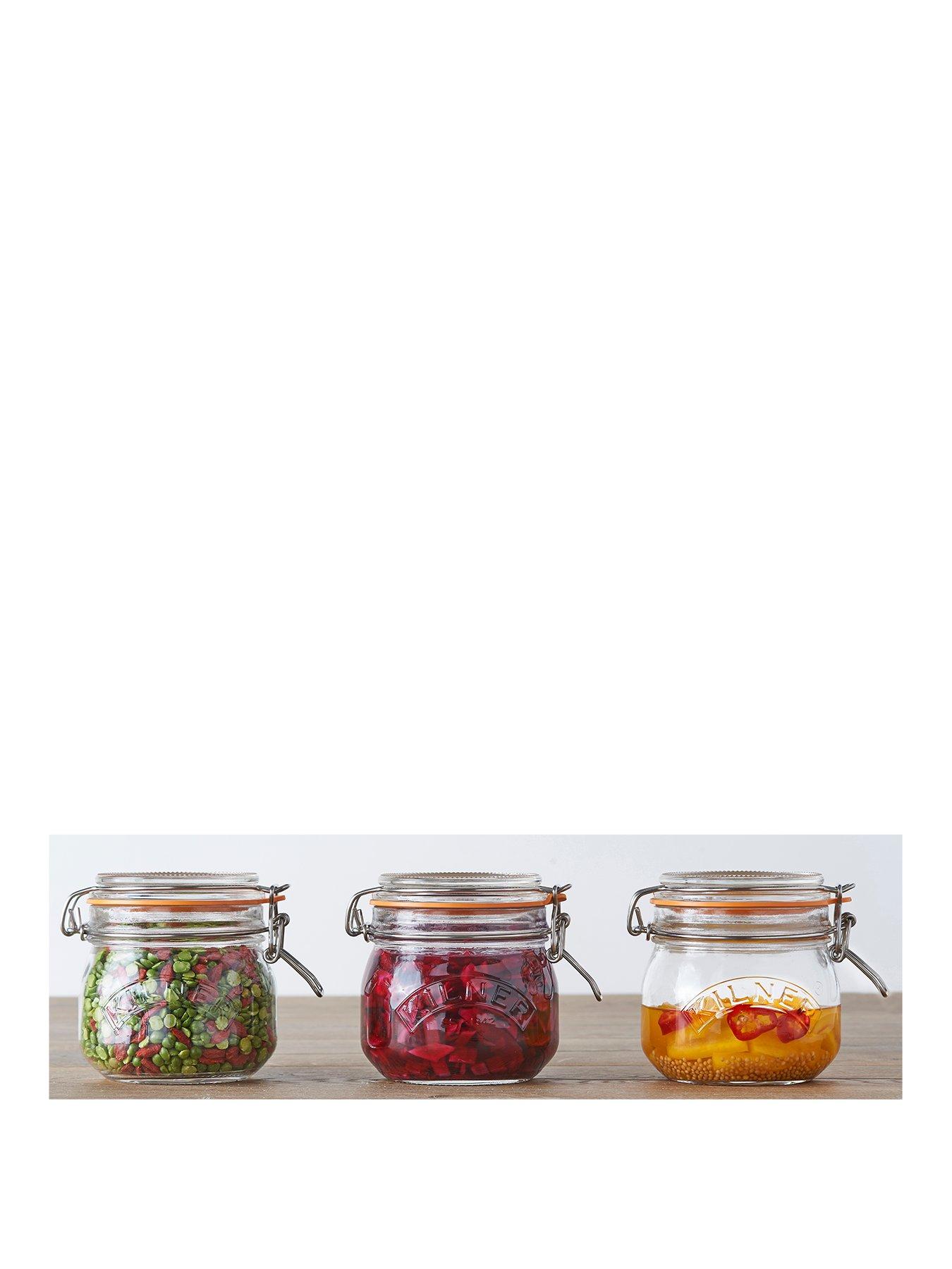 undefined Set Of 3 Clip Top Round Jars
