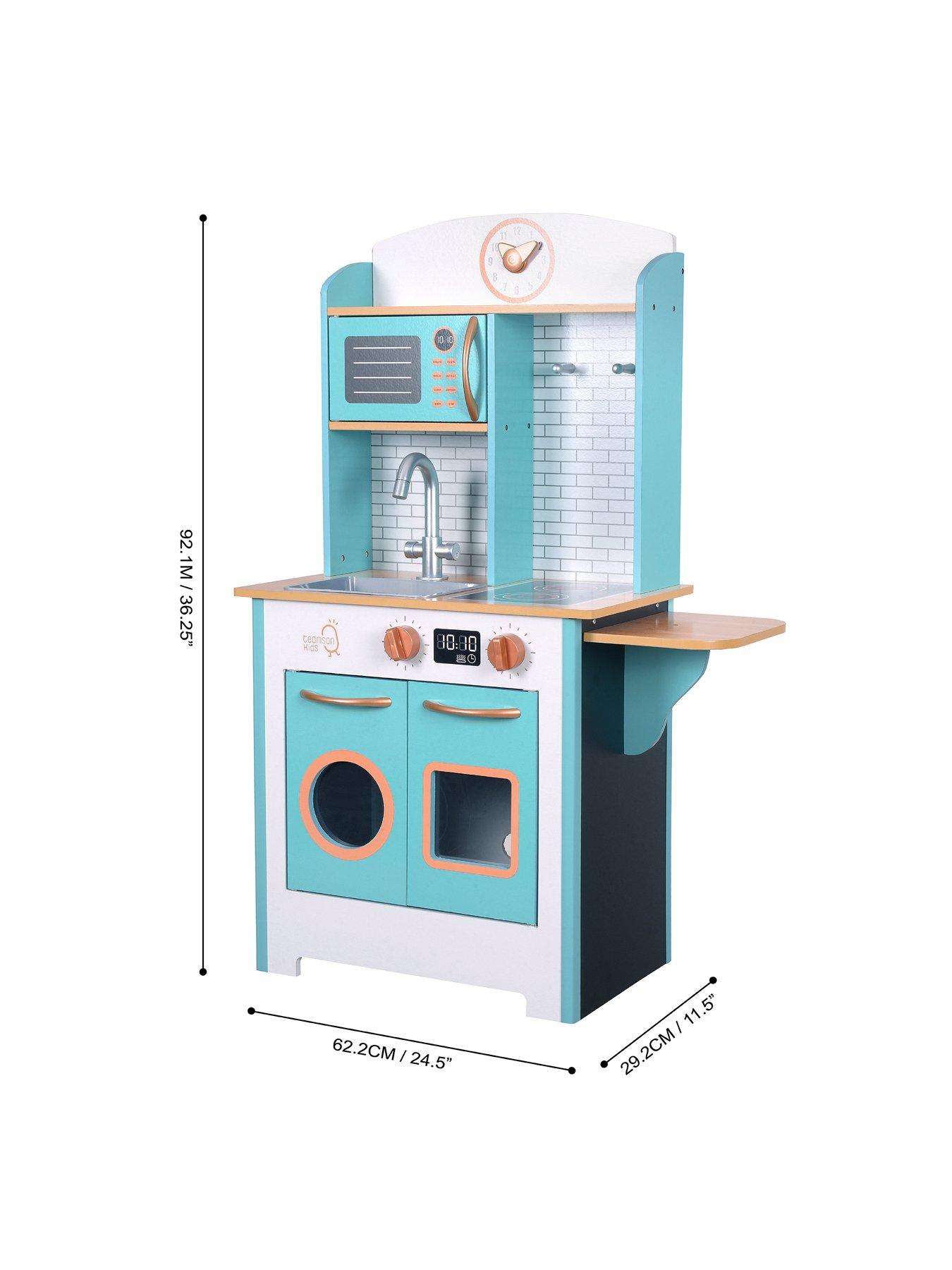 Image 2 of 6 of Teamson Kids Little Chef Santos Retro Play Kitchen - Petrol/wood