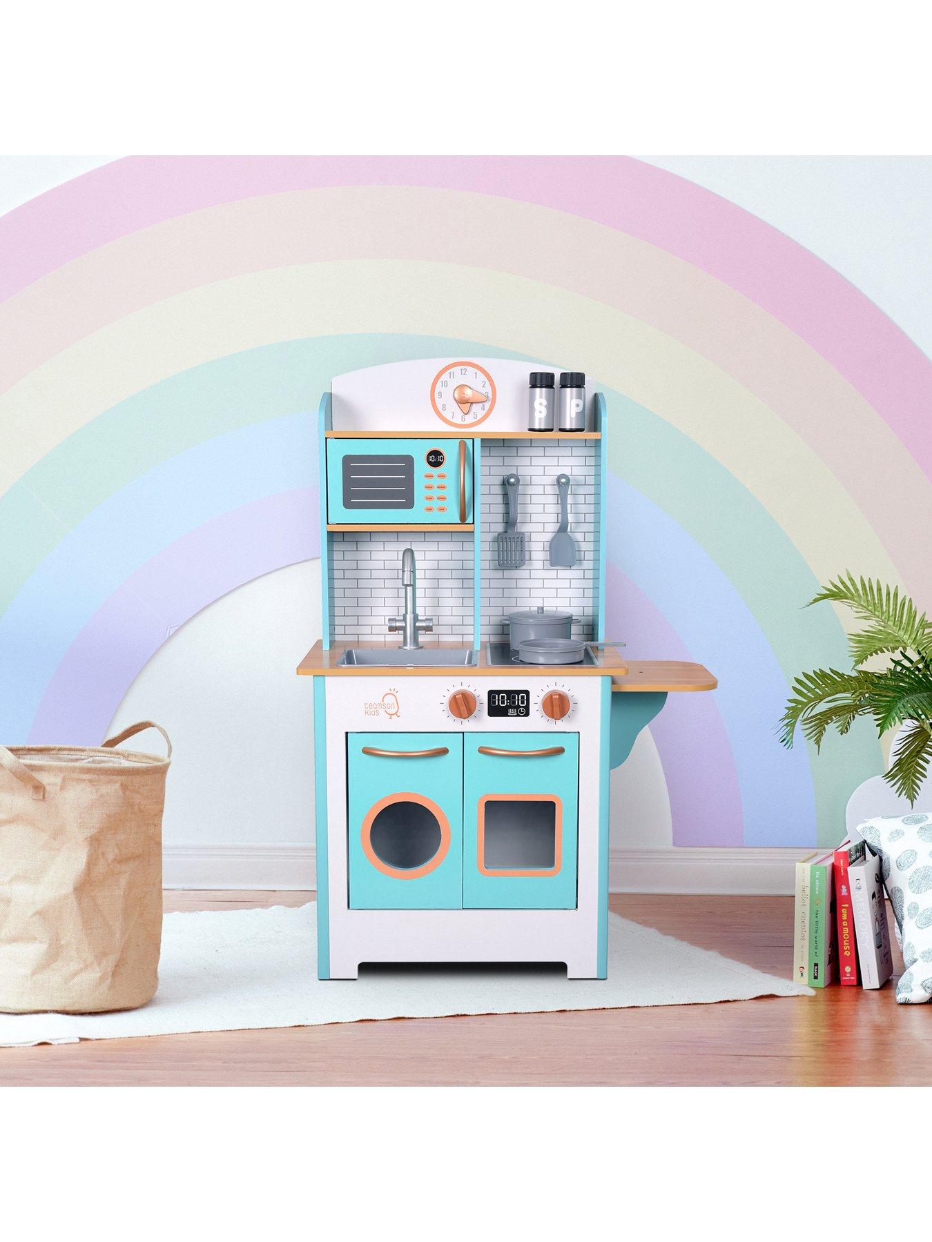 Image 6 of 6 of Teamson Kids Little Chef Santos Retro Play Kitchen - Petrol/wood