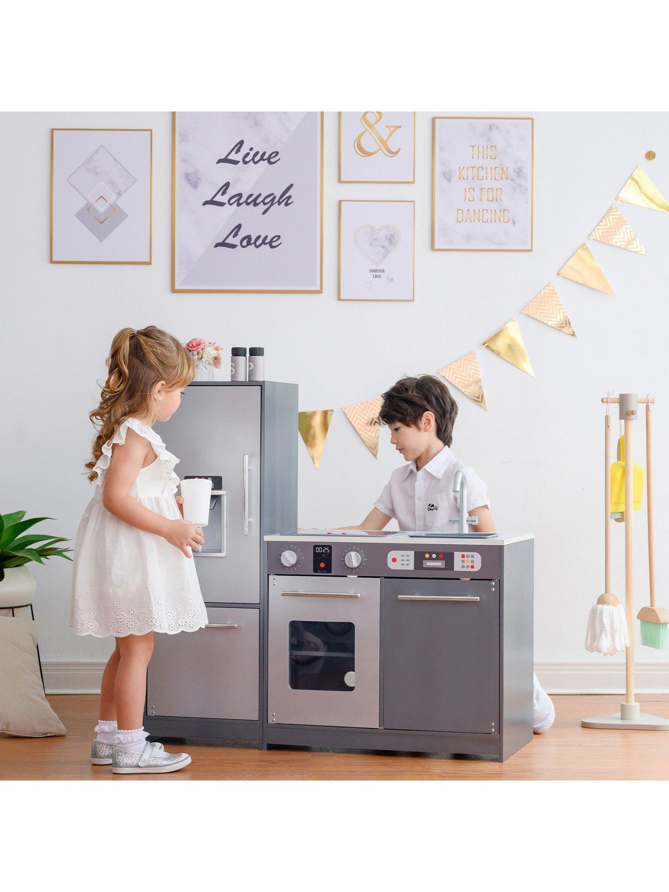 Little Chef Milano Modern Play Kitchen Grey