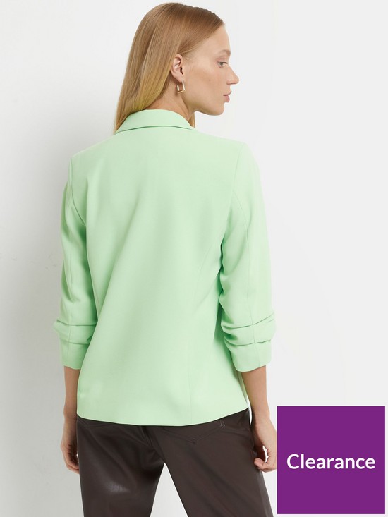 stillFront image of ri-petite-pocket-detail-blazer-green