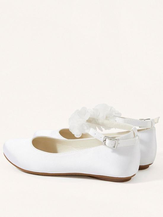 stillFront image of monsoon-girls-satin-corsage-ankle-strap-ballerinanbspshoes-white