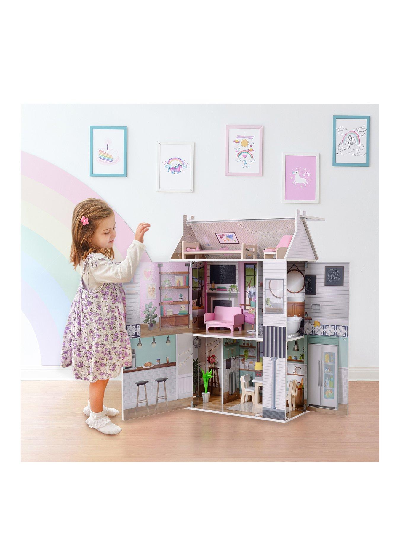 teamson-kids-olivias-little-world-dreamland-3-side-open-farmhouse-doll-house