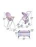  image of teamson-kids-olivias-little-world-3pcs-doll-nursery-set-highchair-pushchair-cot-pink-and-grey