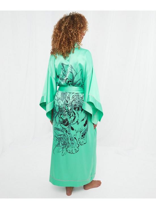stillFront image of joe-browns-boutique-tiger-kimono-robe--aqua-multi