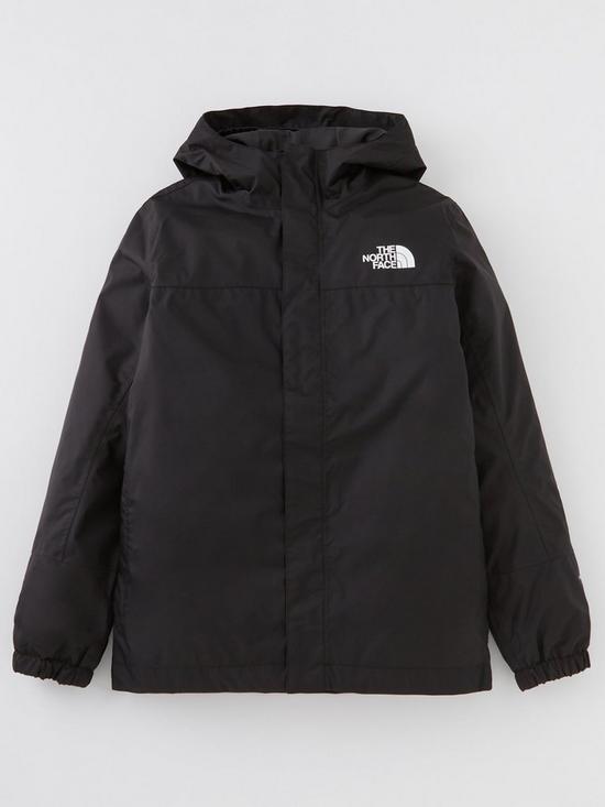 front image of the-north-face-boys-antora-rain-jacket-black