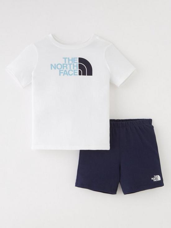front image of the-north-face-toddler-cotton-summer-set-navywhite