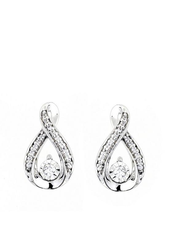 front image of love-diamond-9ct-white-gold-012ct-diamond-twist-earrings