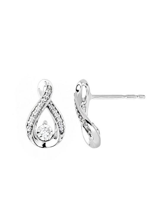 back image of love-diamond-9ct-white-gold-012ct-diamond-twist-earrings