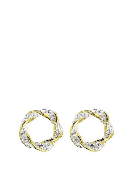 evoke-sterling-silver-gold-plated-crystal-swirl-stud-earrings