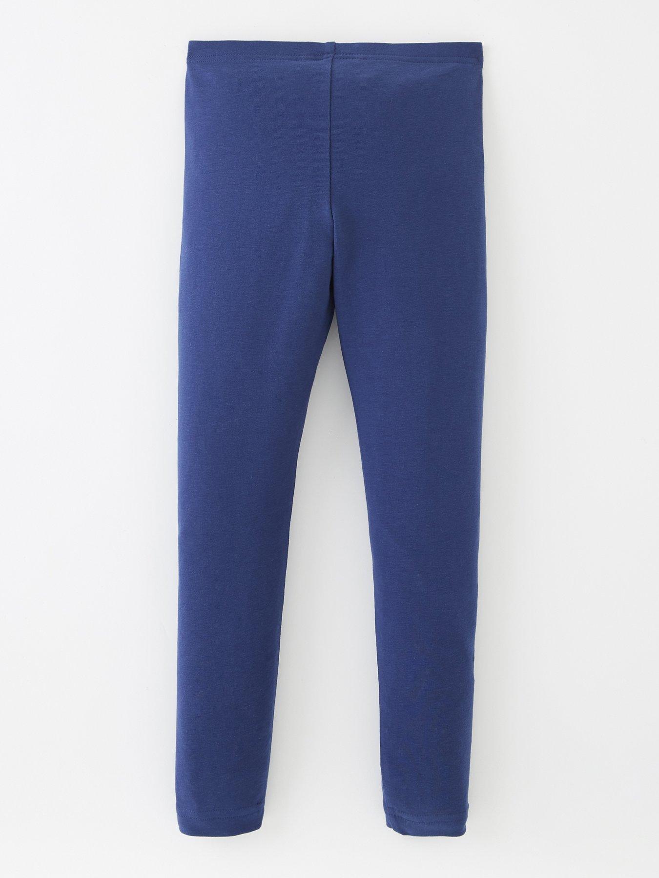Image 2 of 4 of The Very Collection Girls 2 Pack Stretch Cotton Leggings - Navy