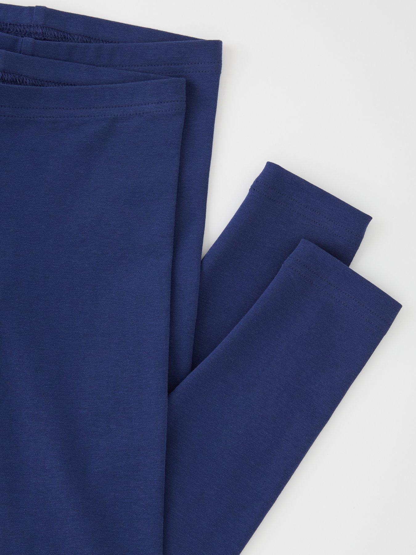 Image 4 of 4 of The Very Collection Girls 2 Pack Stretch Cotton Leggings - Navy