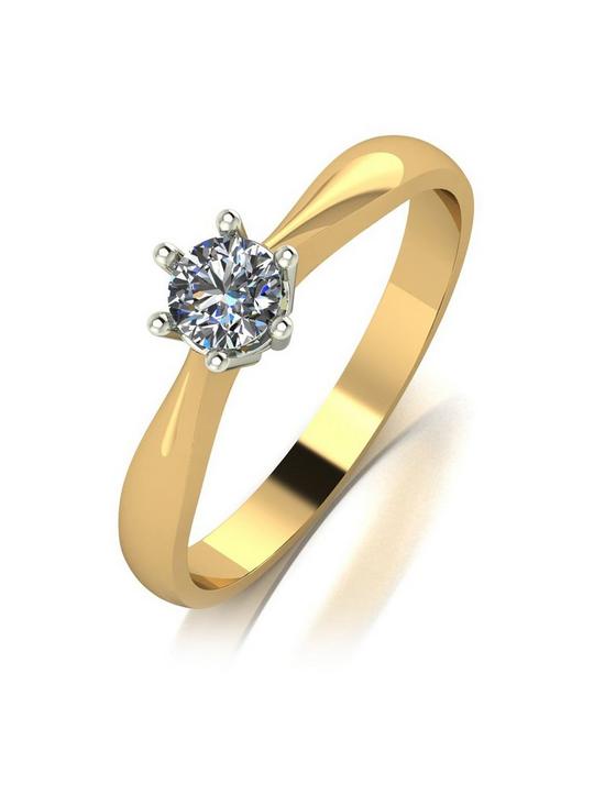 front image of moissanite-9ct-yellow-gold-025ct-eq-solitaire-ring