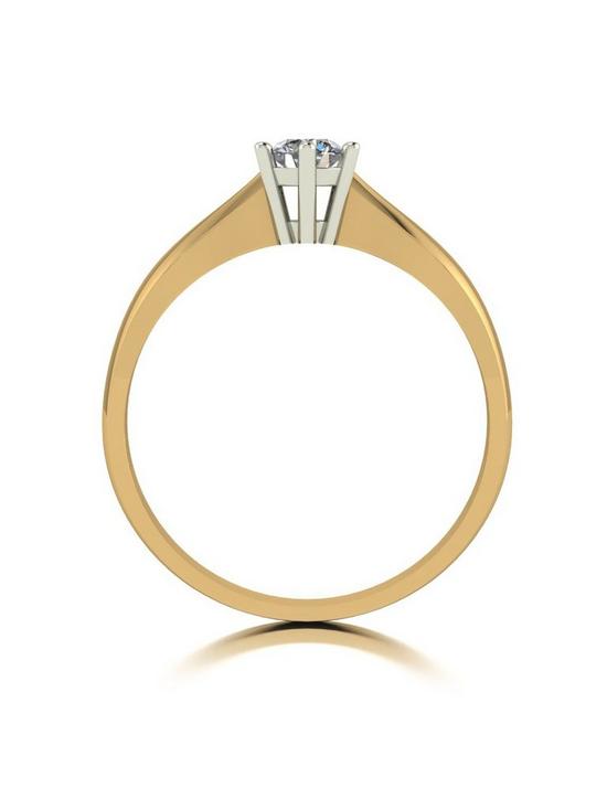 stillFront image of moissanite-9ct-yellow-gold-025ct-eq-solitaire-ring