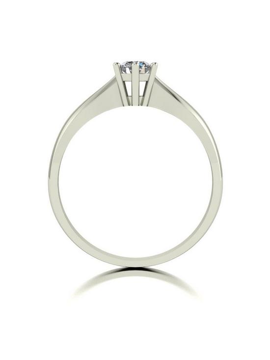 stillFront image of moissanite-9ct-white-gold-025ct-equivalent-stone-solitaire-ring