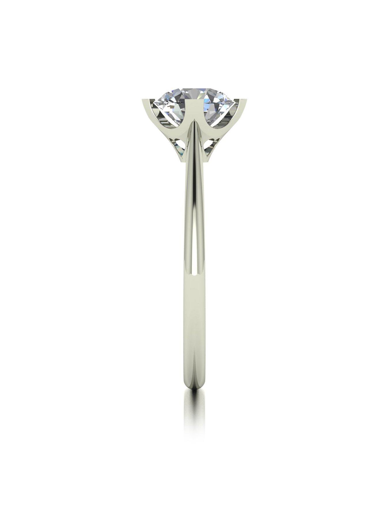  image of moissanite-9ct-white-gold-125ct-eq-solitaire-ring