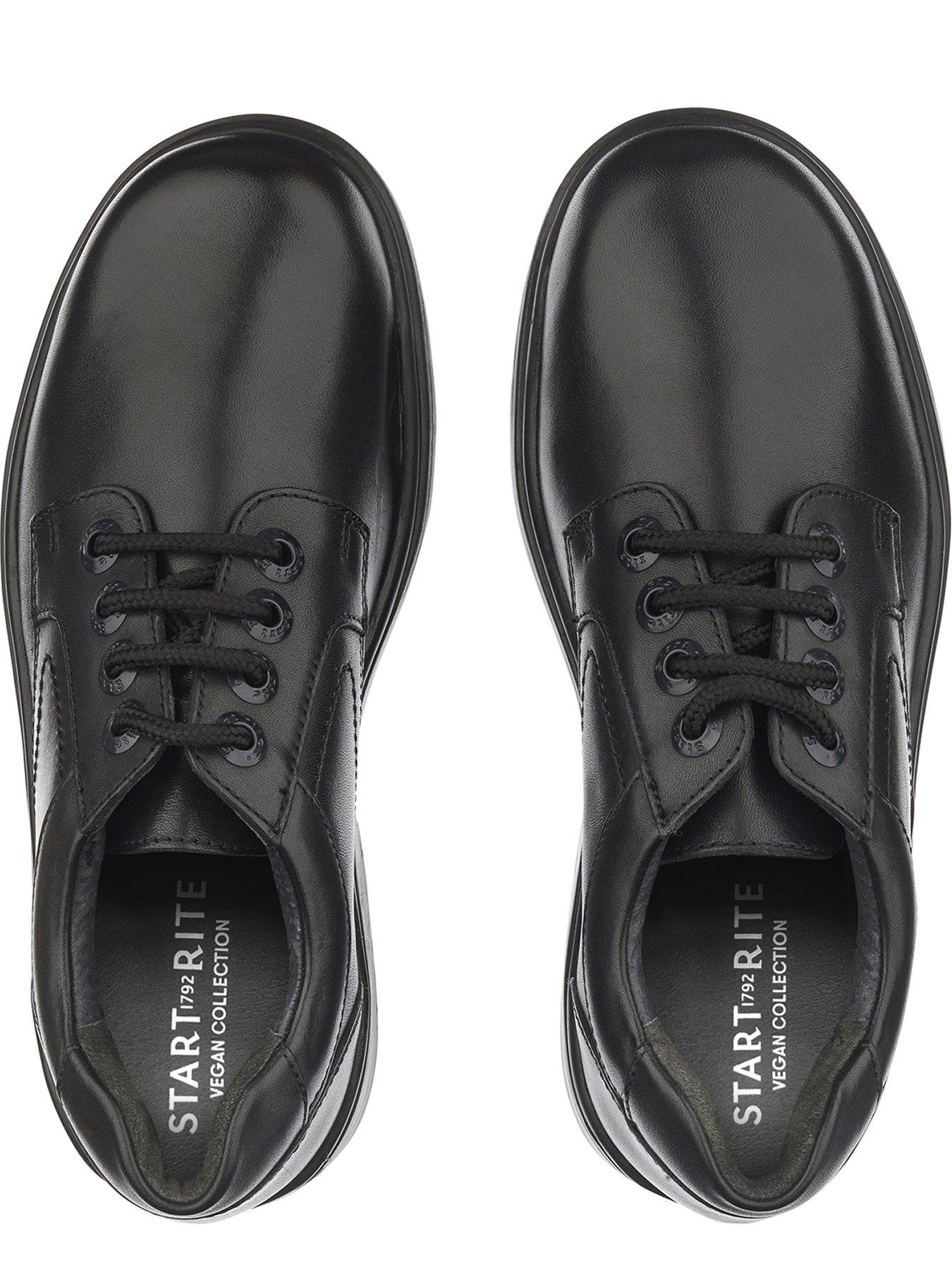 image of start-rite-startrite-isaac-boys-vegan-smart-black-lace-up-school-shoes