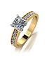  image of moissanite-lady-lyndsey-moissanite-9ct-yellow-gold-135-cushion-solitaire-ring