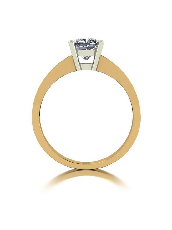 stillFront image of moissanite-lady-lyndsey-moissanite-9ct-yellow-gold-135-cushion-solitaire-ring