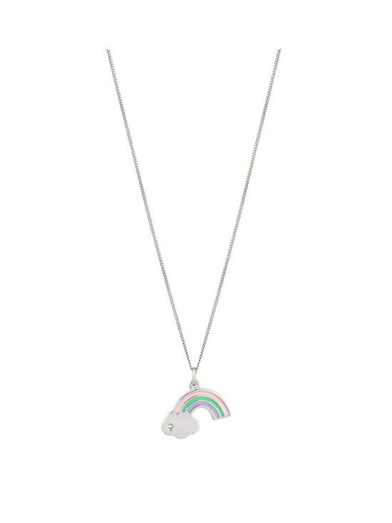 front image of d-for-diamond-diamond-set-childrens-rainbow-enamel-pendant