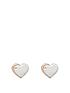  image of d-for-diamond-diamond-set-childrens-heart-stud-earrings-with-rose-gold-highlight