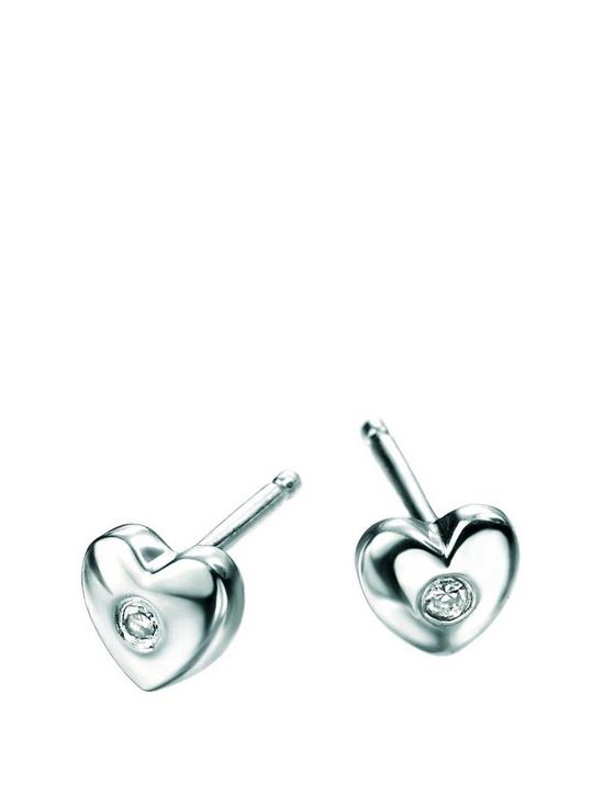 front image of d-for-diamond-diamond-set-childrens-heart-earrings
