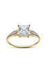  image of love-gold-9ct-gold-princess-cut-cubic-zirconia-ring