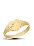  image of love-gold-9ct-yellow-gold-personalised-heart-signet-ring