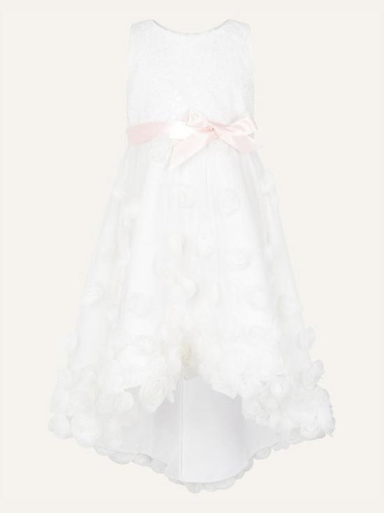 front image of monsoon-girls-xanthe-3d-roses-sequin-dress-ivory