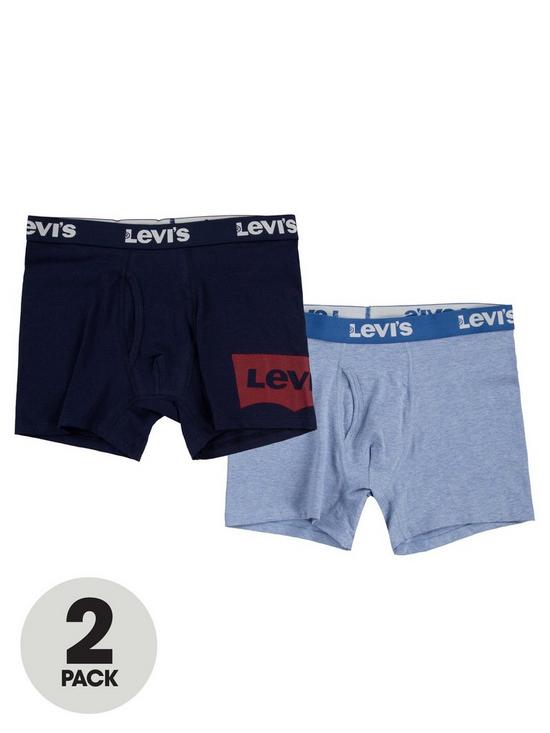 front image of levis-boys-2-pack-batwing-boxer-brief-navy