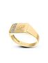  image of love-gold-9ct-gold-3-pts-dia-set-personalised-gents-signet-ring