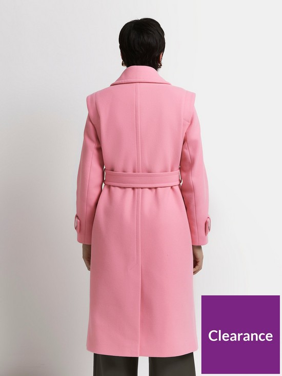 stillFront image of ri-petite-petite-belted-robe-trench-coat-pink