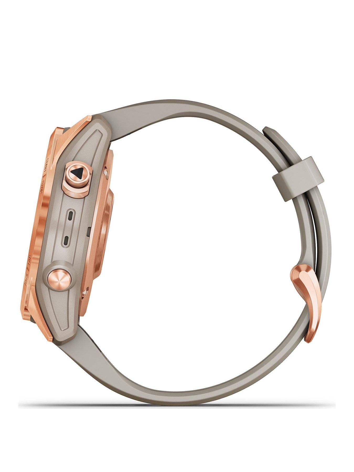  image of garmin-fenix-7s-solar-multisport-gps-watch-rose-gold-with-light-sand-band