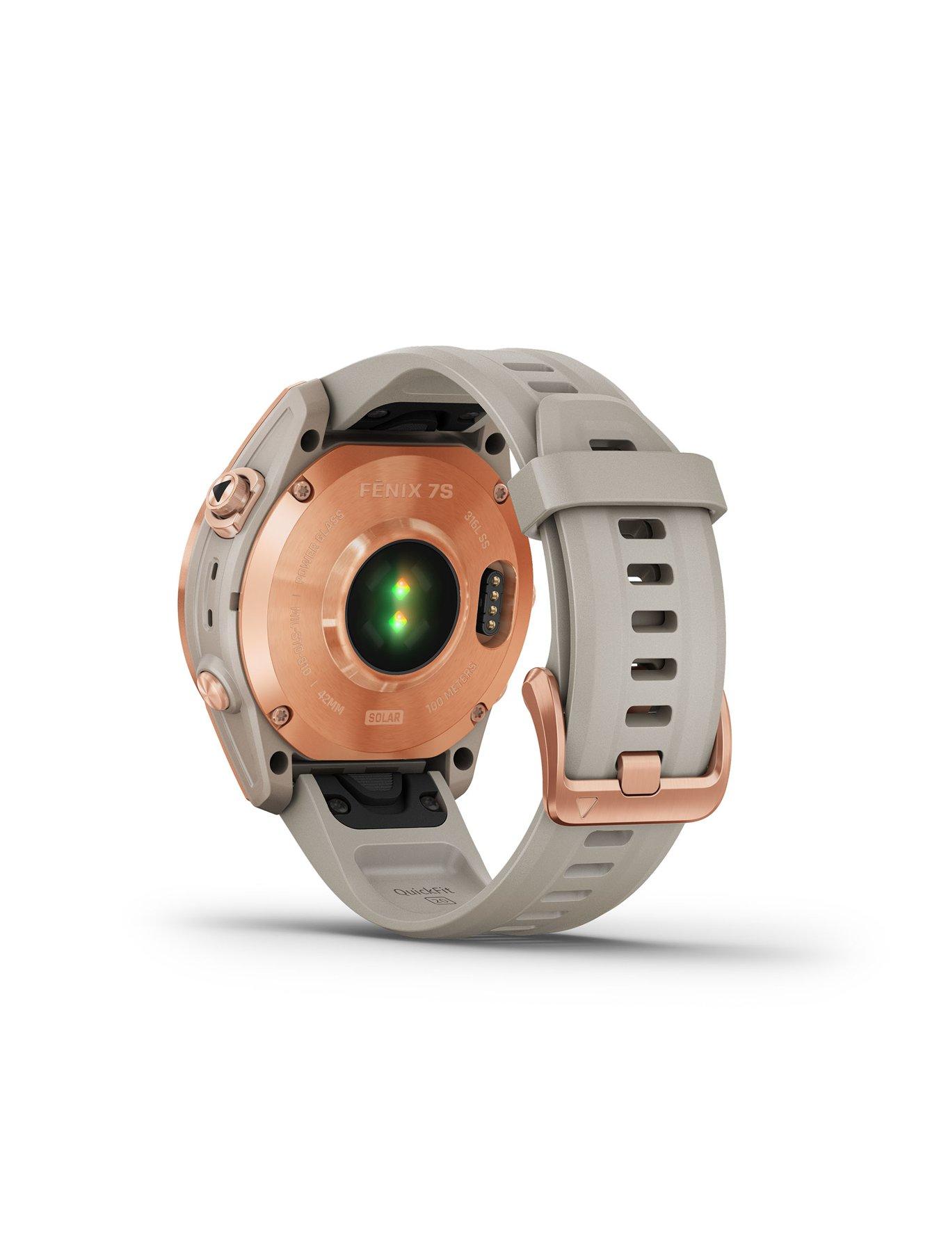  image of garmin-fenix-7s-solar-multisport-gps-watch-rose-gold-with-light-sand-band