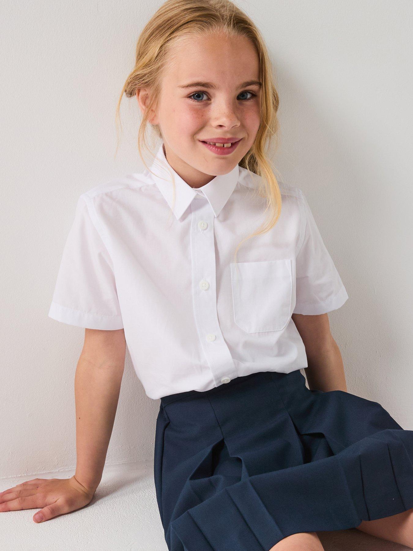 undefined Girls 3 Pack Short Sleeve Blouses - White