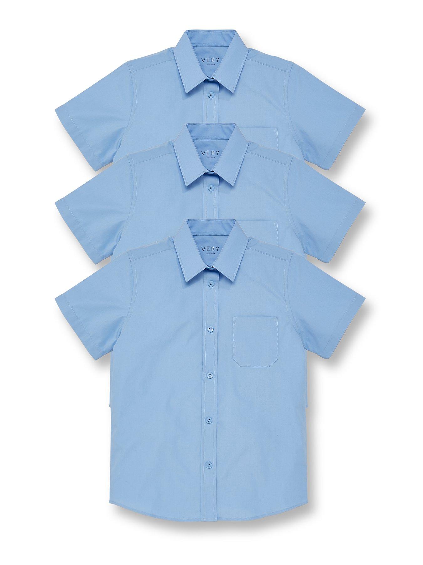 Image 2 of 7 of The Very Collection Girls&nbsp;Polyester Short Sleeve Blouses (3 Pack)&nbsp;- Blue