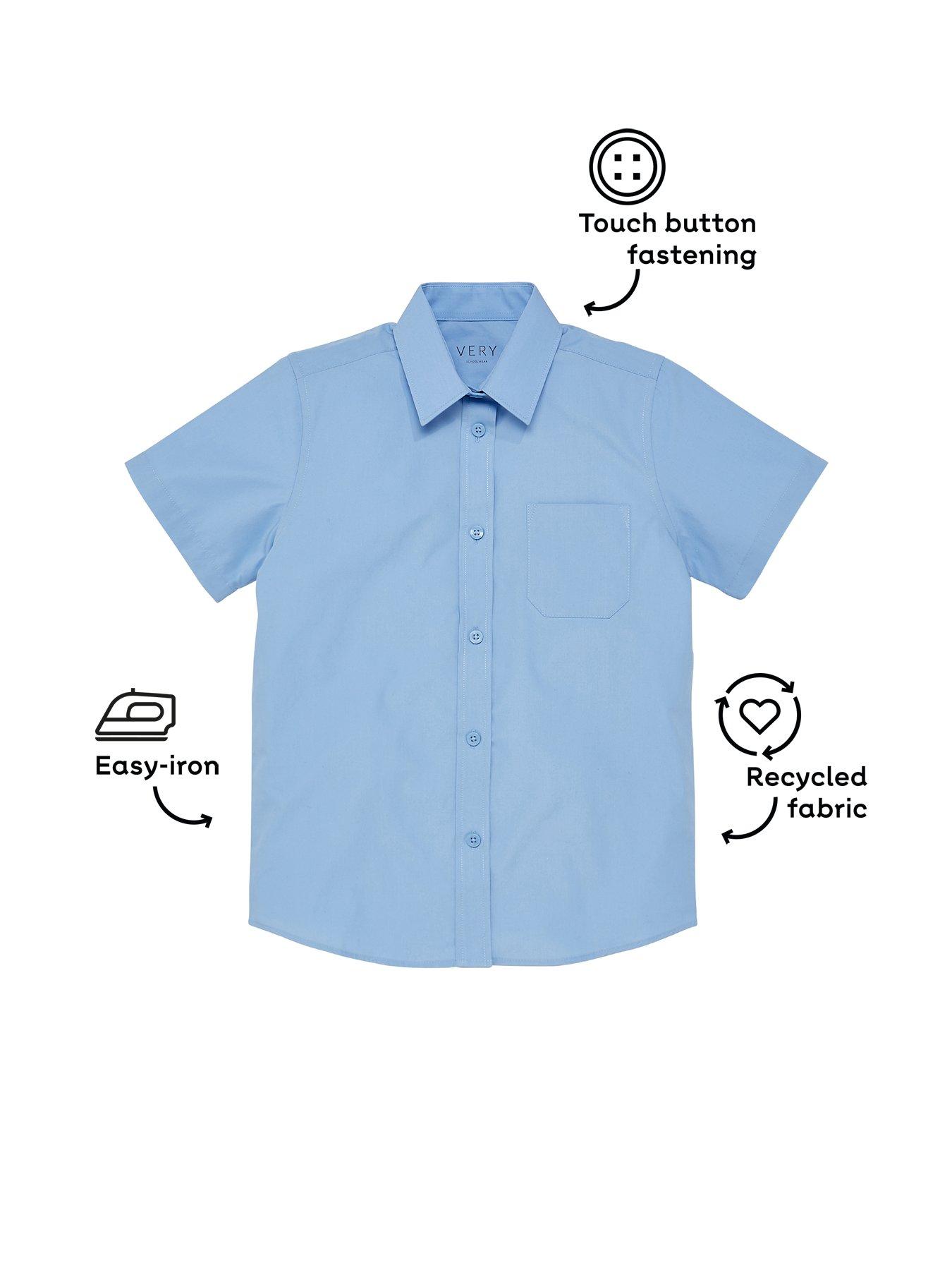 Image 4 of 7 of The Very Collection Girls&nbsp;Polyester Short Sleeve Blouses (3 Pack)&nbsp;- Blue