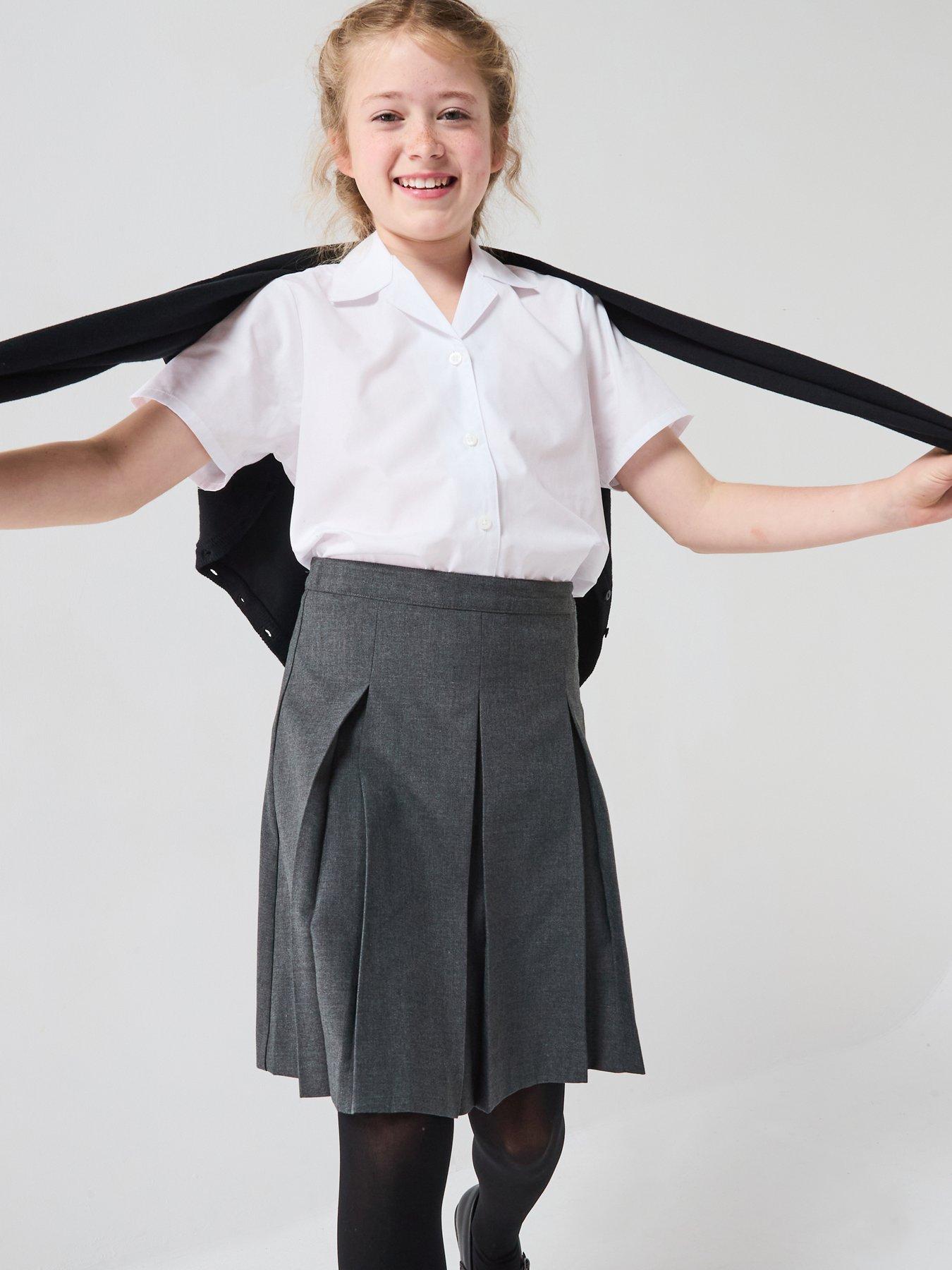 Image 1 of 6 of The Very Collection Girls 3 Pack&nbsp;Revere Short Sleeve School&nbsp;Blouse - White