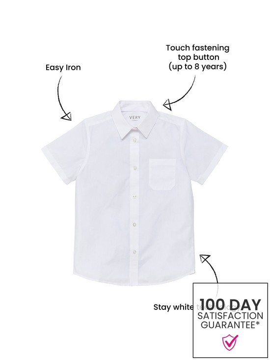 back image of everyday-boysnbspshort-sleeve-schoolnbspshirts-5-packnbsp--white