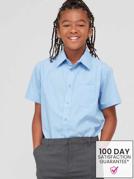 front image of everyday-boys-3-packnbspshort-sleeve-shirts-blue