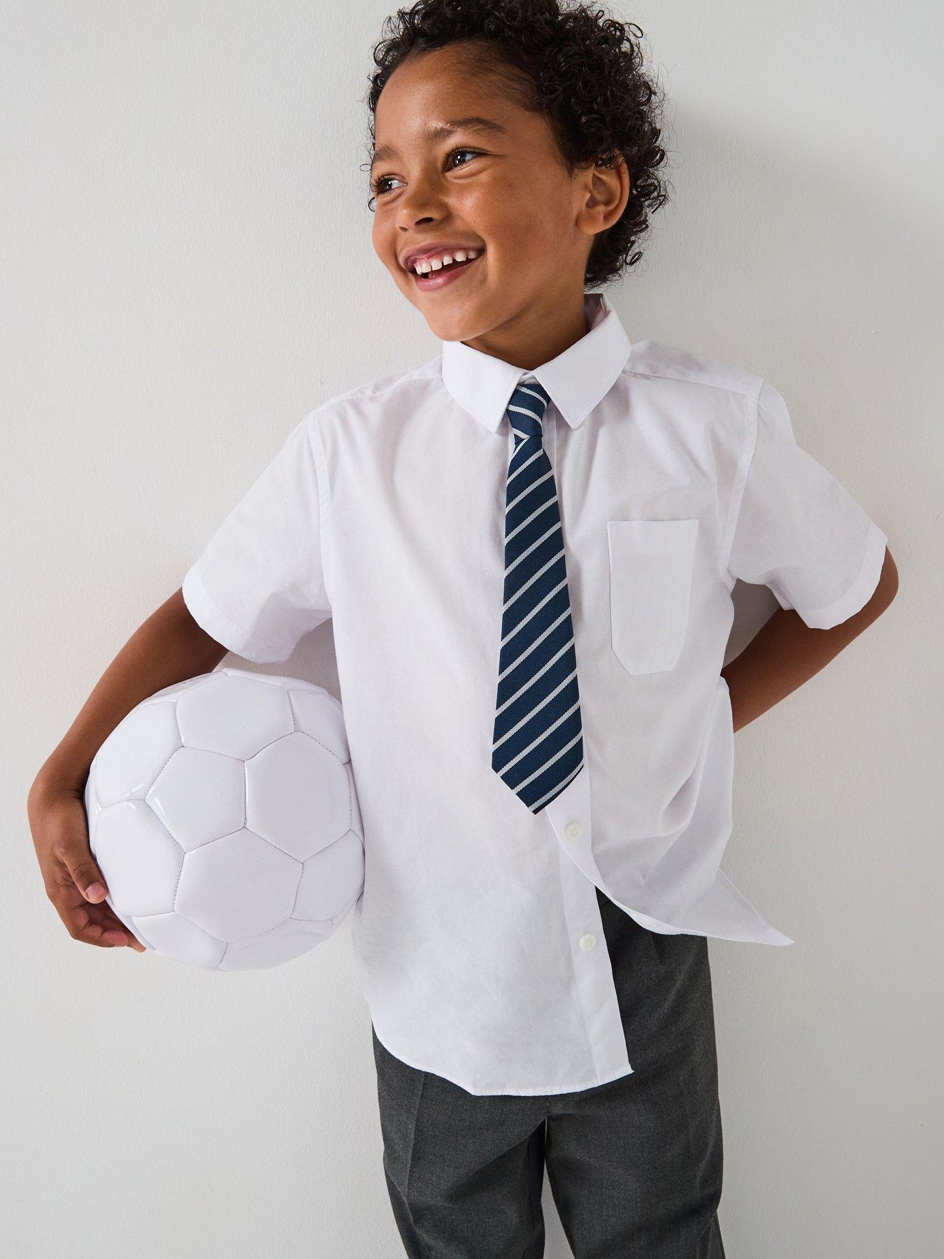 The Very Collection Boys 3 Pack Short Sleeve School Shirts - White