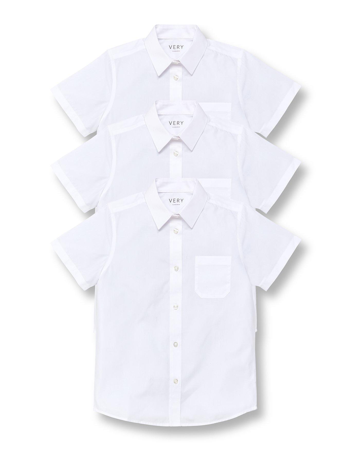  image of the-very-collection-boys-3-packnbspshort-sleeve-schoolnbspshirts-white