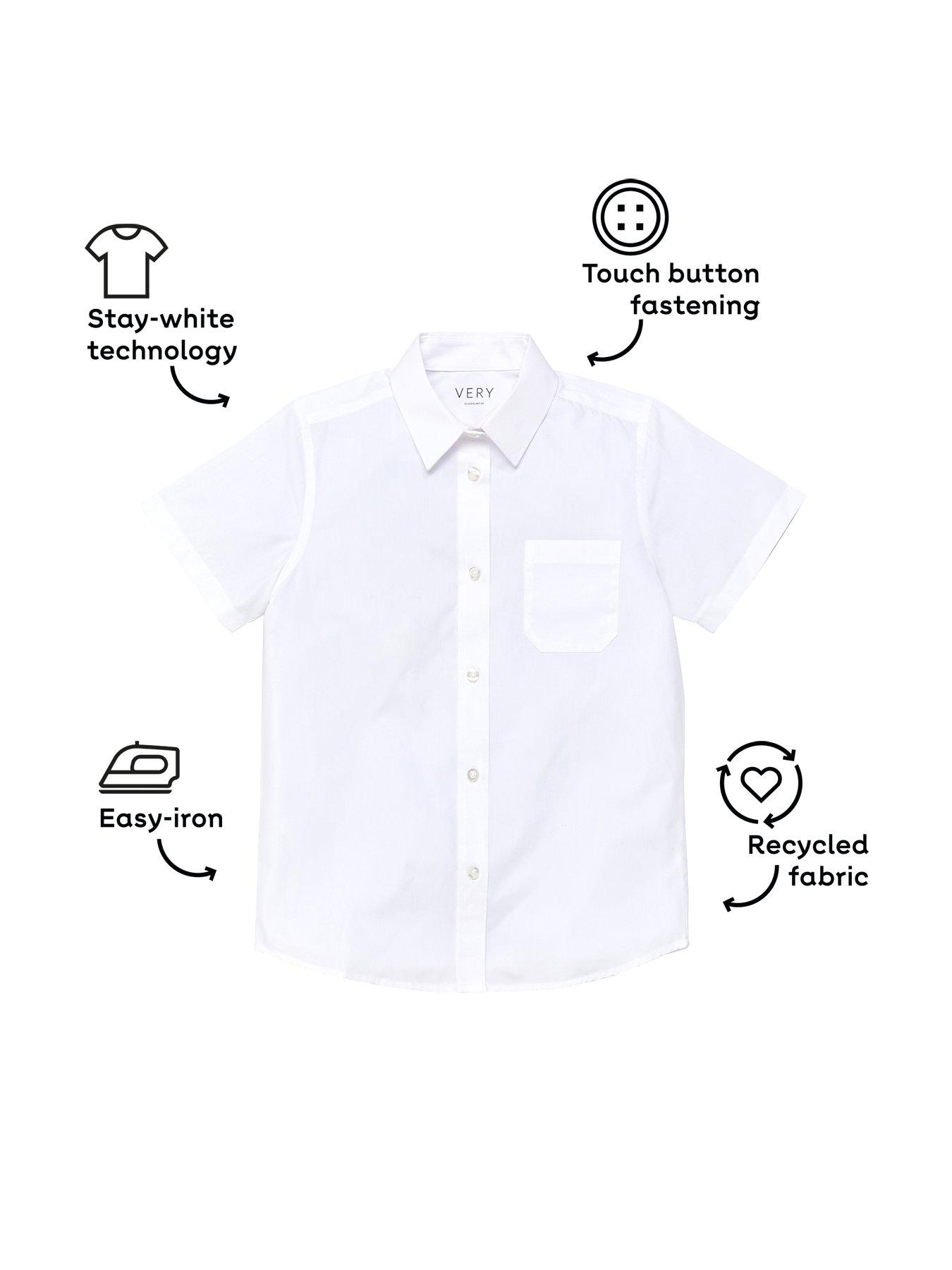 Image 4 of 6 of Everyday Boys 3 Pack&nbsp;Short Sleeve School&nbsp;Shirts - White