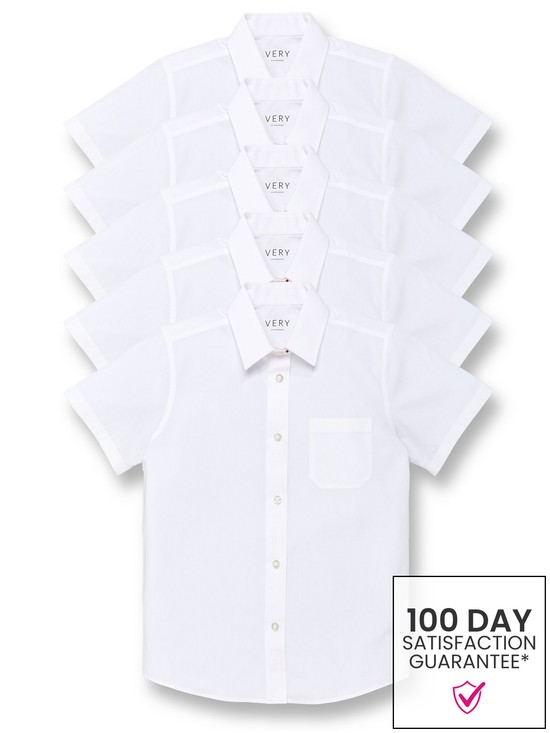 front image of everyday-girls-5-packnbspshort-sleeve-blouses-white