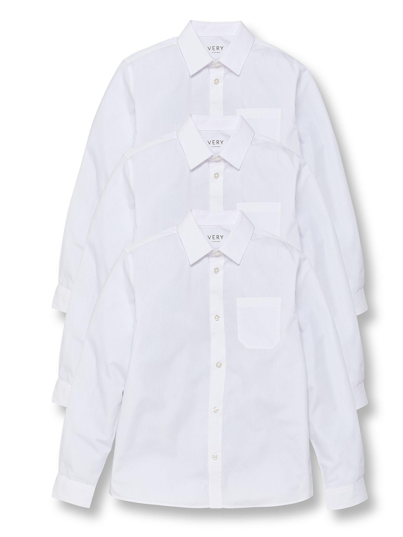 Image 2 of 6 of The Very Collection Boys 3 Pack&nbsp;Long Sleeve Shirts - White