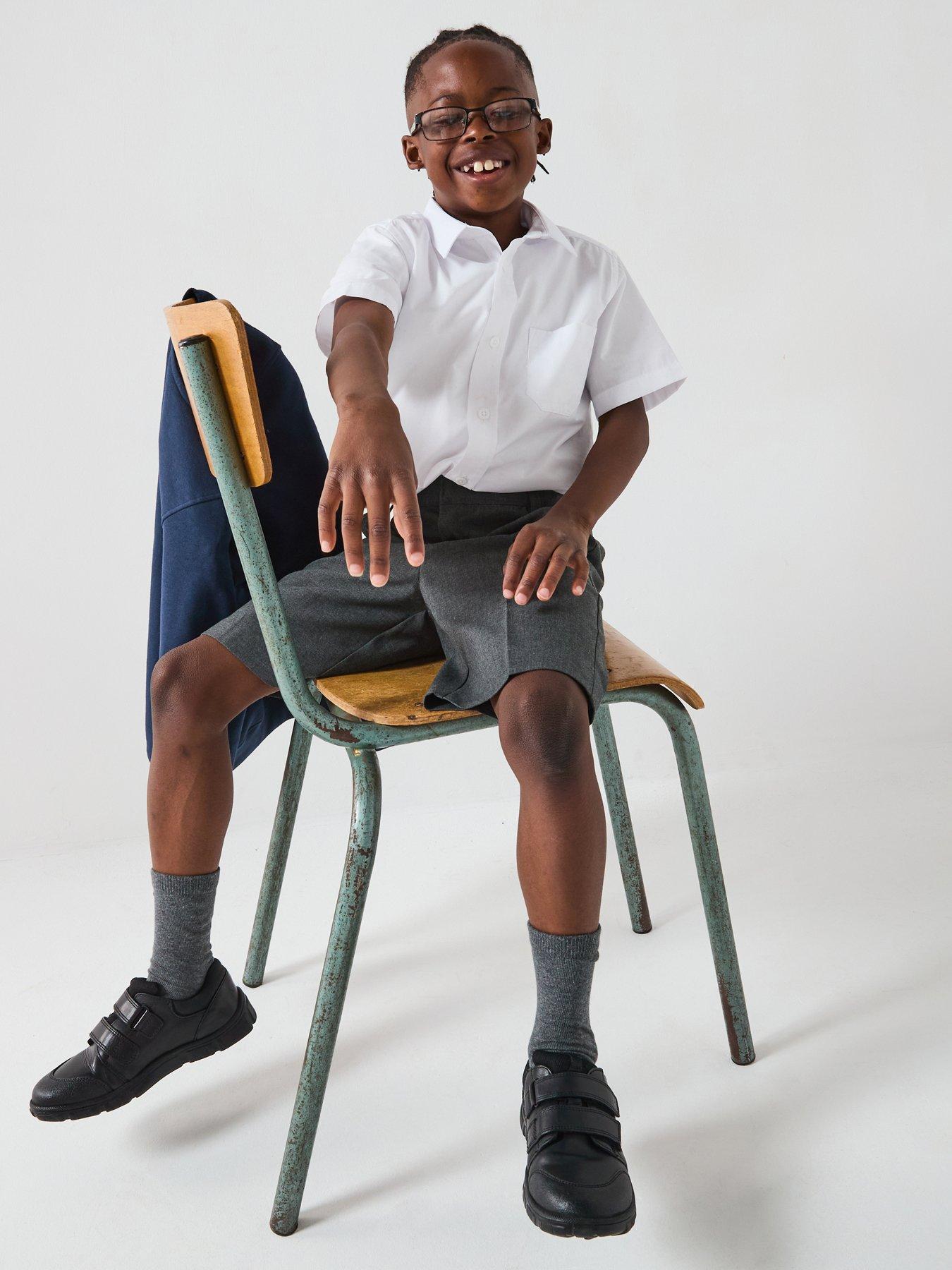 Image 1 of 6 of The Very Collection Boys 3 Pack Slim Fit Easy-Iron School Shirts - White