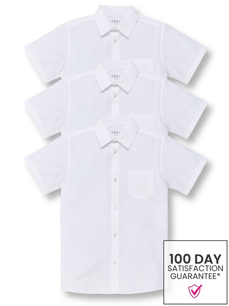 everyday-boysnbsprecycled-polyester-short-sleeve-shirts-slim-fit-3-packnbspnbsp--white