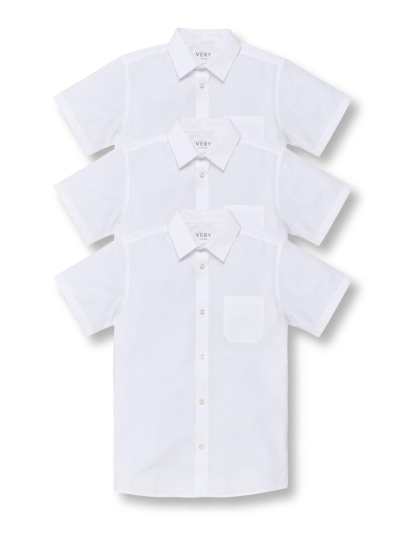Image 2 of 6 of The Very Collection Boys 3 Pack Slim Fit Easy-Iron School Shirts - White